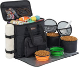 Airline-Approved Dog Travel Bag – Pet Travel Organizer with 2 Collapsible Bowls, Backpack & 2 Food Containers