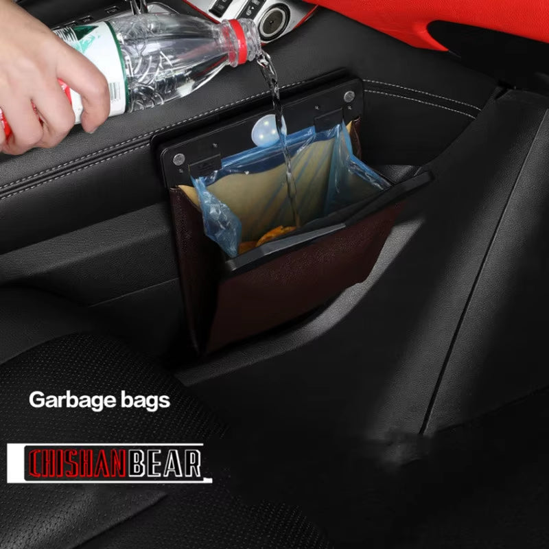 Can Foldable Storage Car Co-Pilot Trash Bag Car Storage and Finishing Supplies Car Trash Can Front-Row Hanging Trash