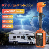 50 Amp RV Surge Protector – Waterproof Circuit Analyzer with Full Electrical Protection, Power Plug Adapter for Camper & Travel Trailer Accessories