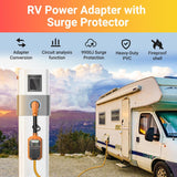 50 Amp RV Surge Protector – Waterproof Circuit Analyzer with Full Electrical Protection, Power Plug Adapter for Camper & Travel Trailer Accessories