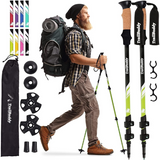 Trekking Poles - Lightweight, Collapsible Hiking Poles for Snowshoe & Backpacking Gear - Pair of 2 Walking Sticks for Hiking, 7075 Aluminum with Cork Grip