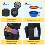 Airline-Approved Dog Travel Bag – Pet Travel Organizer with 2 Collapsible Bowls, Backpack & 2 Food Containers