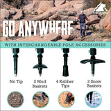 Trekking Poles - Lightweight, Collapsible Hiking Poles for Snowshoe & Backpacking Gear - Pair of 2 Walking Sticks for Hiking, 7075 Aluminum with Cork Grip